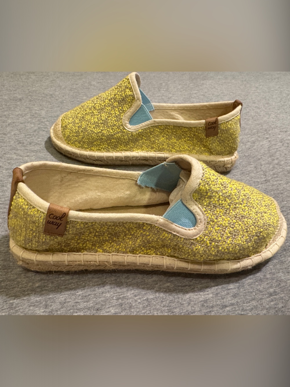 Coolway Yellow/Gray Textile Slip-On Espadrilles New With Box